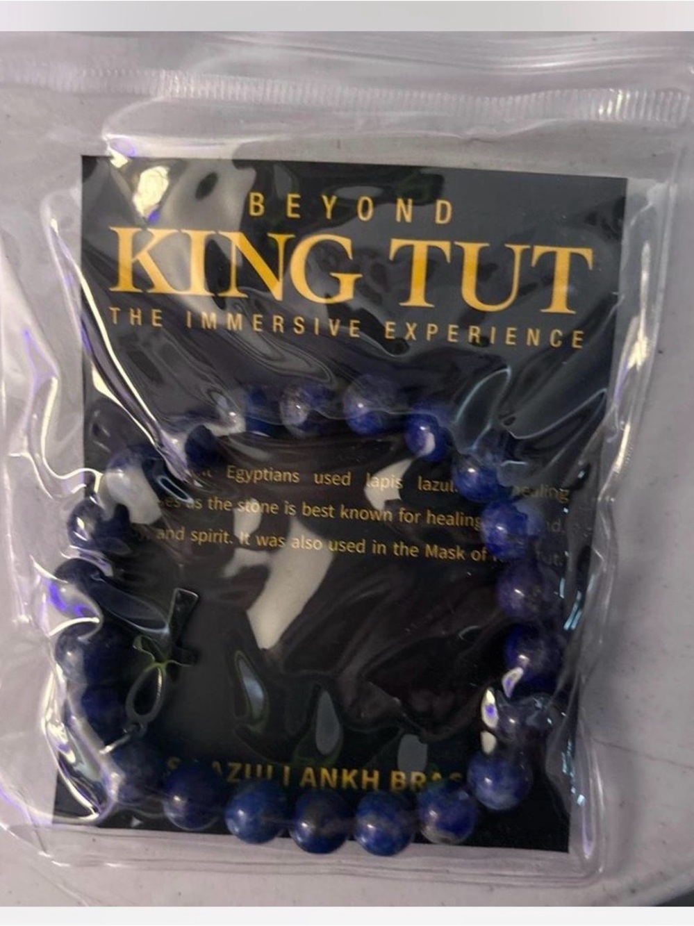 Beyond King Tut Lapis Lazuli Beaded Bracelet - Deep Blue